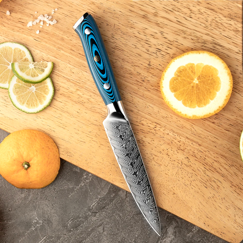 Premium Petty Knife, Hikari – Multi-Purpose Small Knife with Damascus and VG -10 Blade, for Precision Cutting - Hikari