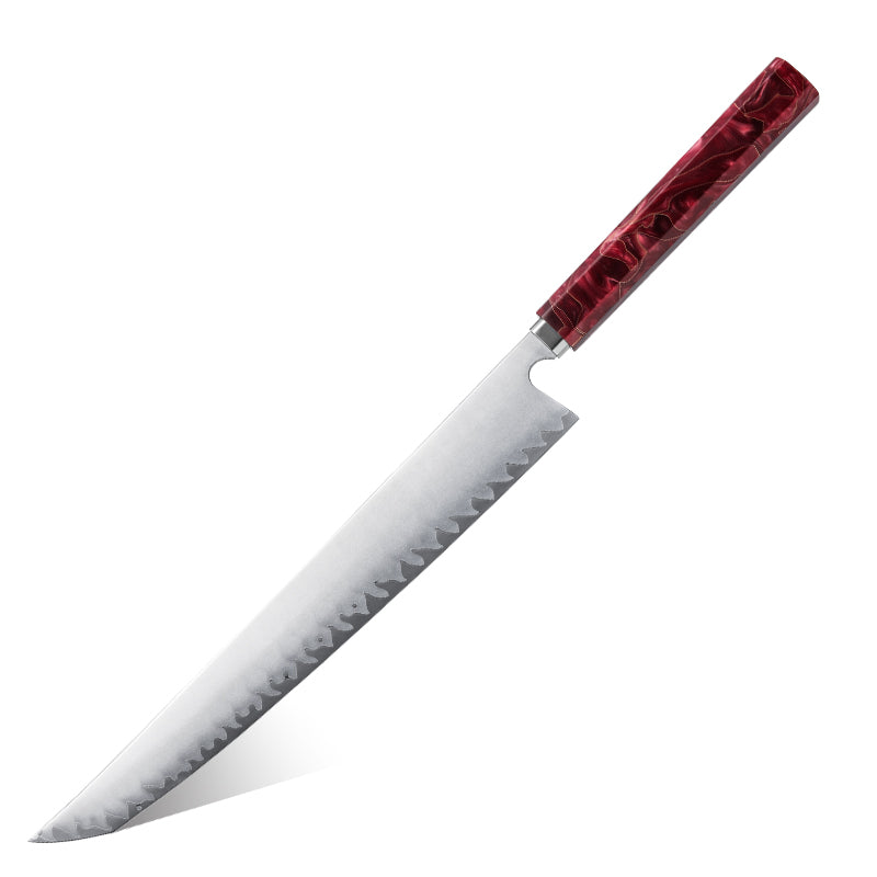 Hikari Sakimaru Tranchiermesser – Professionelles Yanagiba-/Sujihiki-Messer im japanischen Stil mit mattierter Klinge und Griff aus Kunstharz