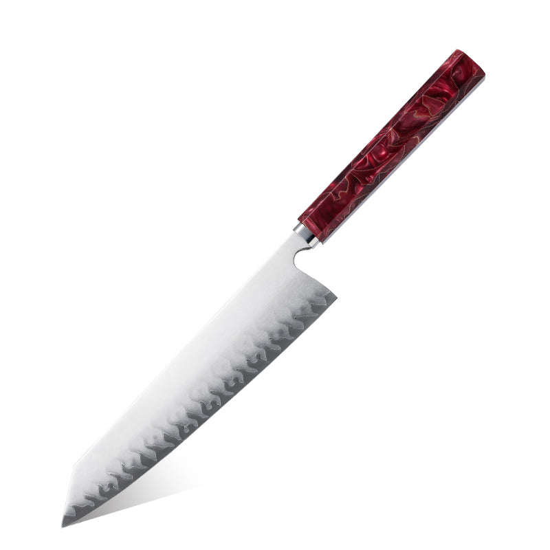 Hikari Kiritsuke Messer – Professionelles Kochmesser im japanischen Stil mit mattierter Klinge und Griff aus Kunstharz