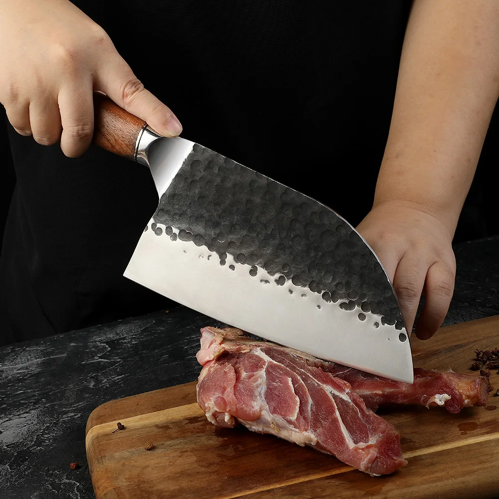 Bunka Rounded High-Carbon Stainless Steel Rosewood Handle 18cm - Hikari