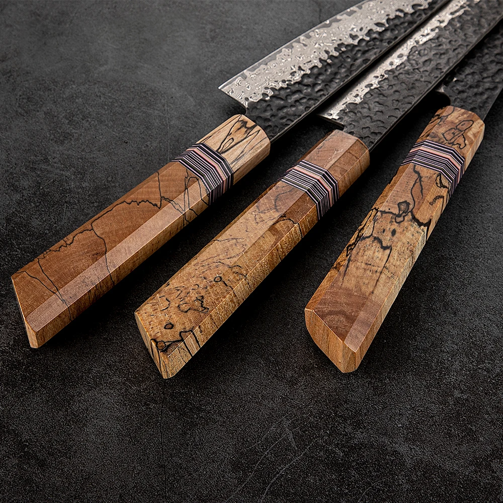 Santoku-Allzweckmesser, Hikari – Hochwertiger VG-10-Damaszenerstahl für Schärfe und Langlebigkeit