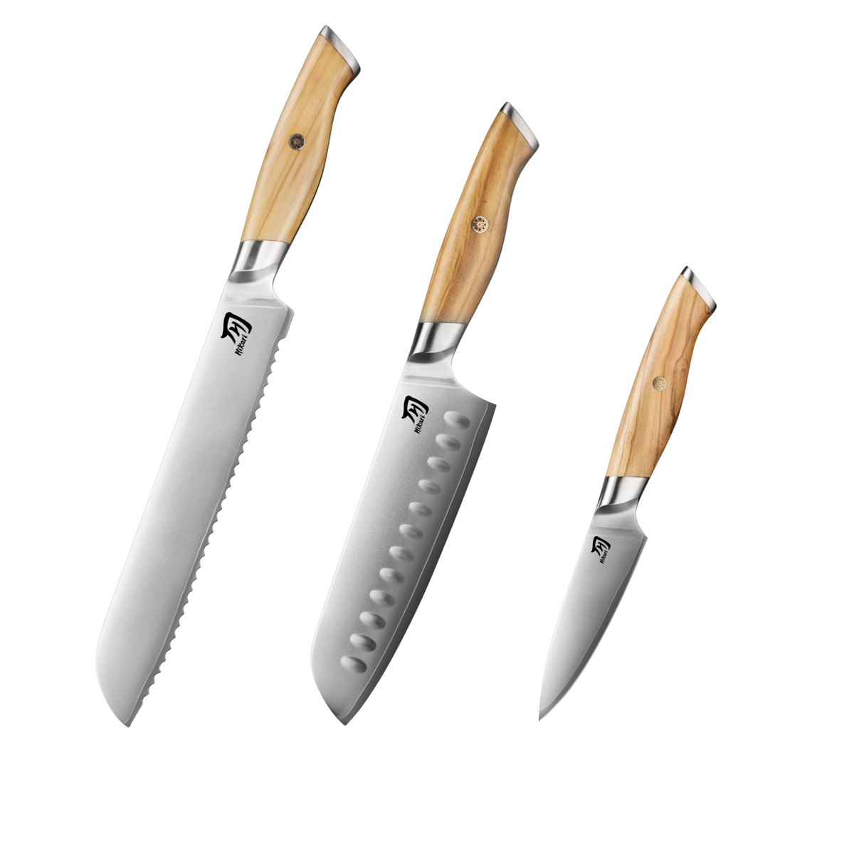 Hikari VG-10 Messer-Set mit Santoku, Brot- und Schälmesser H372