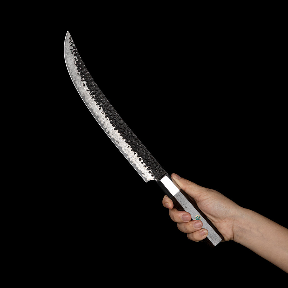 Slaugther VG-10 Kurouchi, gehämmerter Damaszenerstahl, Ebenholzgriff, 25 cm