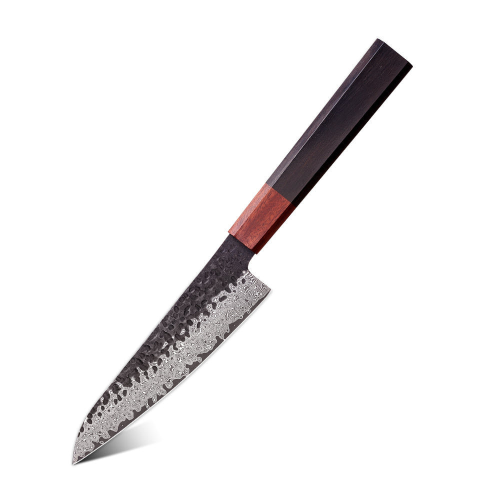 damascus knife sharp and beautiful with bamboo handle