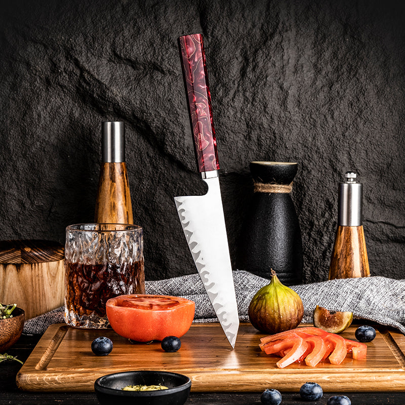 Hikari Petty-Messer – Professionelles japanisches Allzweckmesser mit mattierter Klinge und Griff aus Kunstharz
